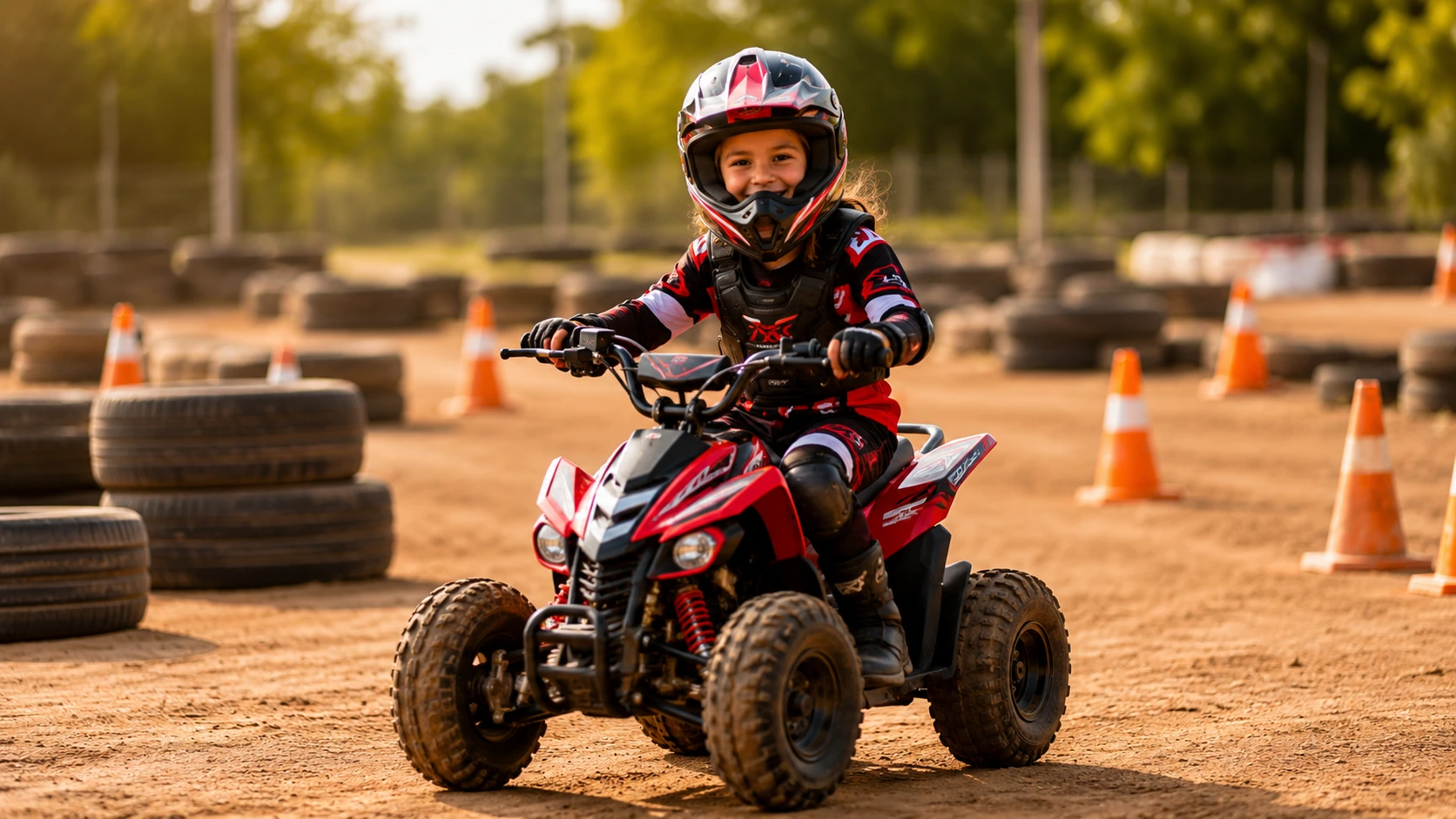 Criança durante uma sessão de treinamento MotoKids